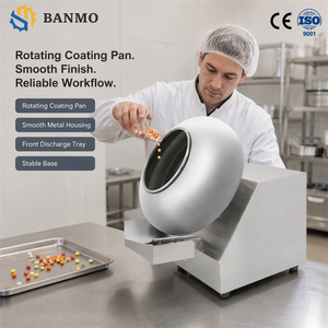 Machine de glaçage automatique électrique commerciale BANMO pour chocolat, noix d'<span class=keywords><strong>amandes</strong></span> et cacahuètes, machine à enrober de sucre - Product Image 1