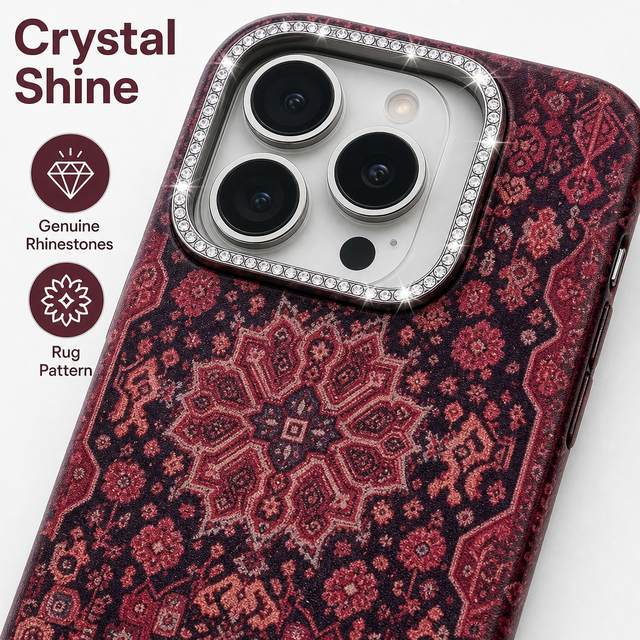 Shiny Rhinestone Bling Phone Case for iPhone 17 Air 18 16 15 Crystal Camera Frame Anti Scratch Slim Luxury Dustproof