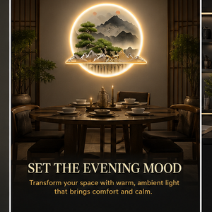 Quadro Paesaggistico di Montagna Bonsai con Opzioni di Illuminazione per Soggiorno, Sala da Tè, Hotel - Product Image 5