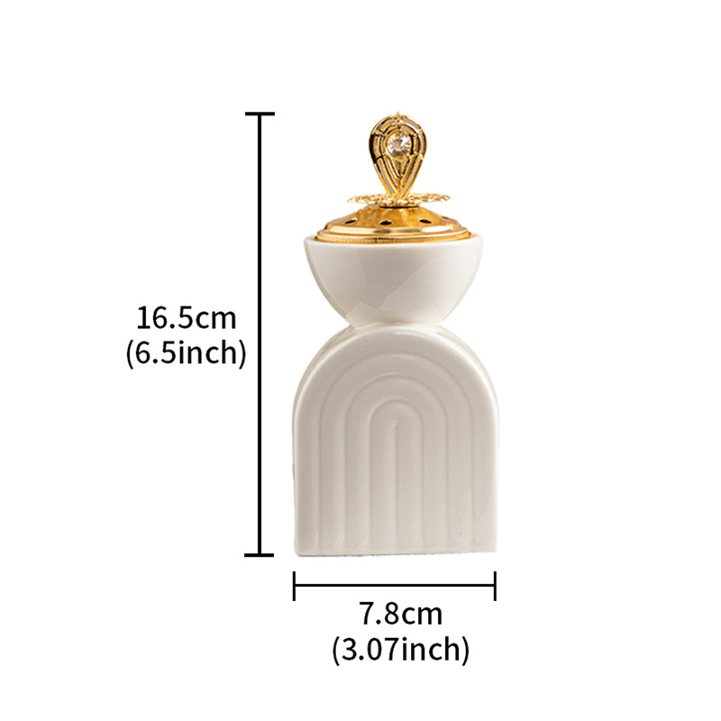 Torre dorata con piume di fenice ad arco - bianco