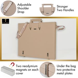 Portafolio de Cuero A2 para Artistas y Pintores, Porta Lápices de Colores con Bolsa de Suministros Artísticos Ideal para Regalo - Product Image 3