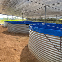 Bassin de pisciculture circulaire mobile en toile haute densité et tôle galvanisée