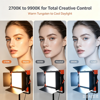 Luz de Video RGB Profesional de 200W, Panel de 490x389x95mm, 16 Efectos, Estroboscópico, Relámpago, Vela, Bombilla de TV, Aleación de Aluminio, Color Ajustable
