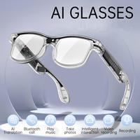 Gafas Inteligentes con IA, Cámara y Audio, con Asistente de Voz, Traducción en Tiempo Real, Audio de Oreja Abierta para Vlogging, Viajes, Negocios