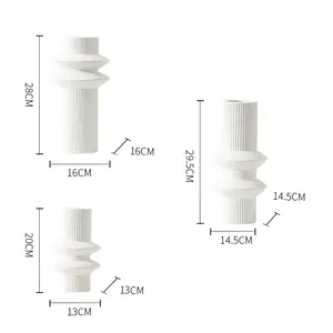 Bán Buôn Bắc Âu Tối Giản Hiện Đại Mộc Mạc Màu Xanh Trắng Xi Lanh Màu Đỏ Đất Nung Bình Keramik Bình Gốm