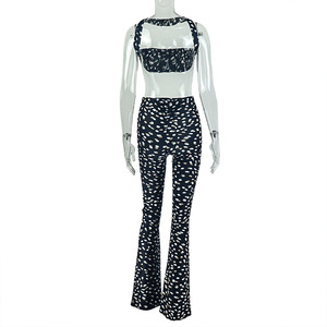Nuovi Arrivi Estate 2026: Completo Due Pezzi Donna Trendy con Pantaloni a <span class=keywords><strong>Pois</strong></span> - Product Image 5