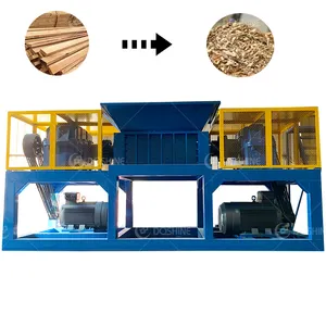 Full-Featured Twee Dubbele As Hout Biomassa Textiel Glas Recycling Verpletterende Crushers Shredder Machine