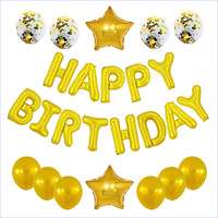 Rose rouge hélium lettre coeur étoile feuille gonflable joyeux anniversaire perle Latex confettis ballon ensemble pour fête Festival décoration murale