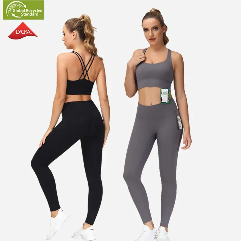 Pantaloni da Yoga per allenamento a vita alta da donna a vita alta morbidi ecologici LULU Leggings con bottino riciclato per donna