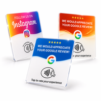 Plaque autocollante en acrylique NFC avec code QR pour avis Google, RFID 13,56 MHz haute fréquence, lecture et écriture passives pour usage hôtelier