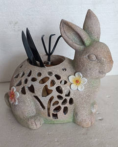 Estatua <span class=keywords><strong>de</strong></span> conejo <span class=keywords><strong>de</strong></span> resina, escultura con forma <span class=keywords><strong>de</strong></span> Animal con paleta para macetas, juego <span class=keywords><strong>de</strong></span> herramientas <span class=keywords><strong>de</strong></span> jardín para adornos <span class=keywords><strong>de</strong></span> jardín y macetas y jardineras - Product Image 6