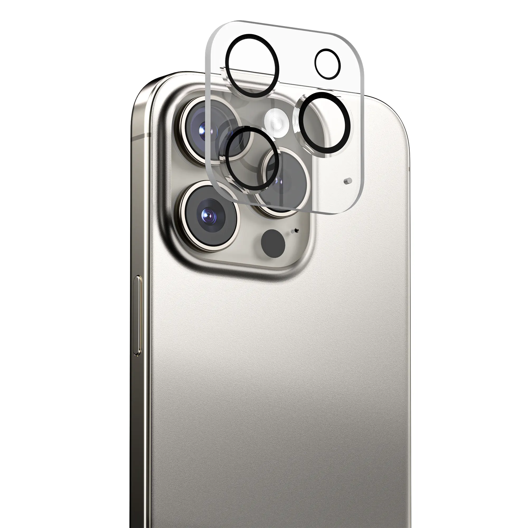 IPhone 15 Pro用3Dスーパークリアアンチスクラッチフルカバー電話保護バックレンズプロテクター