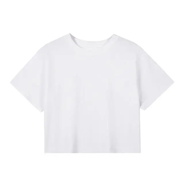 Bán Buôn Tùy Chỉnh Áo Phông Cắt Top 210 GSM Cotton T Áo Sơ Mi In Ấn Thêu Logo Cotton Crop Top Phụ Nữ