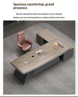Bureau de direction de luxe Shimumu LZ110, usage commercial, design moderne et épuré, table d'appoint Taipan simple de 2,4 m, tiroir à dossiers en bois, garantie trois ans