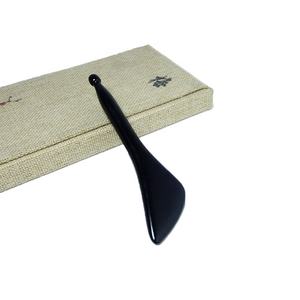 Herramientas de Masaje de Piedra Bian Negra, Cuchara Gua Sha, Palo de Reflexología, Piedra Guasha Antiarrugas, Estiramiento Facial para Ojos y Rostro - Product Image 3