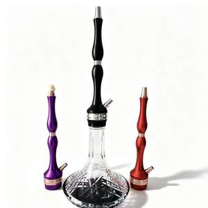 Juego de Hookah de Vidrio Transparente con Manguera de Aluminio, Pipa de Agua Moderna para Salón, Bar y Uso Doméstico - Product Image 1