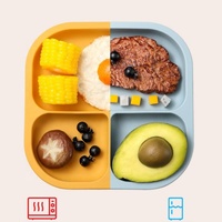 Nouveau design de plaque d'aspiration divisée en silicone pour tout-petits plat pour bébé assiette à dîner en silicone de qualité alimentaire pour bébé