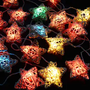 Phổ biến nóng bán trong nhà mây tự nhiên Mini sao led Cổ Tích chuỗi ánh sáng chuỗi kỳ nghỉ chiếu sáng trang trí - Product Image 1