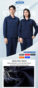 Combinaison <span class=keywords><strong>de</strong></span> <span class=keywords><strong>travail</strong></span> antistatique en polyester et coton <span class=keywords><strong>de</strong></span> haute qualité pour les ingénieurs industriels et les travailleurs <span class=keywords><strong>de</strong></span> sécurité - Product Image 3