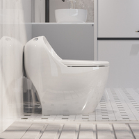WC monobloc en céramique bleu à chasse siphonique pour salle de bain