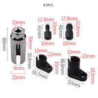 Kunci soket Sensor oksigen 22mm 1/2 "3/8", alat pelepas mur rusak Drive Offset alat pengejut benang soket Sensor vakum