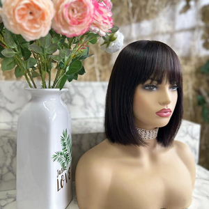 Beauty girl hair – perruques brésiliennes <span class=keywords><strong>bob</strong></span> avec frange, cheveux humains remy longs et soyeux, base en soie, 12 pouces, en stock - Product Image 4