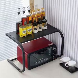 Microwave Stand Kitchen Shelf Commercial Floor Stand 2 Tier Microwave <b>Oven</b> Grill <b>Rack</b> Stand Countertop Organizer With Storage - Product Image 5
