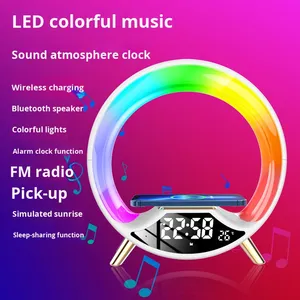 Sunrise Light Night Lamp Digital <strong>Alarm</strong> <strong>Clock</strong> With Sleep Music Sounds <strong>Wireless</strong> Phone Charging Radio <strong>bluetooth</strong> <strong>Speaker</strong> <strong>Alarm</strong> <strong>Clock</strong> - Product Image 3