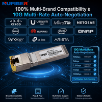 Module émetteur-récepteur Ethernet 10GBASE-T SFP+ 10G RJ45 100m Cat6a Cat7 avec négociation automatique et branchement à chaud IP