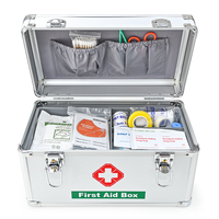 Boîte de rangement médicale d'urgence verrouillable en alliage d'aluminium portable pour la maison, le bureau, l'usine, l'endroit de travail industriel