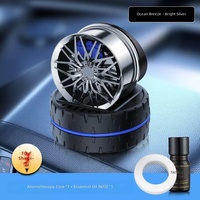 Diffuseur de parfum d'ambiance portable 2025 de luxe à évaporation naturelle, modèle moyeu de roue forgé solaire, en ABS+Métal massif, accessoires intérieurs de voiture