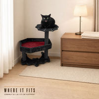 Arbre à chat Halloween avec ailes de chauve-souris, tour à chat en panneau de particules E1, griffoir, mobilier d'intérieur pour animaux de compagnie