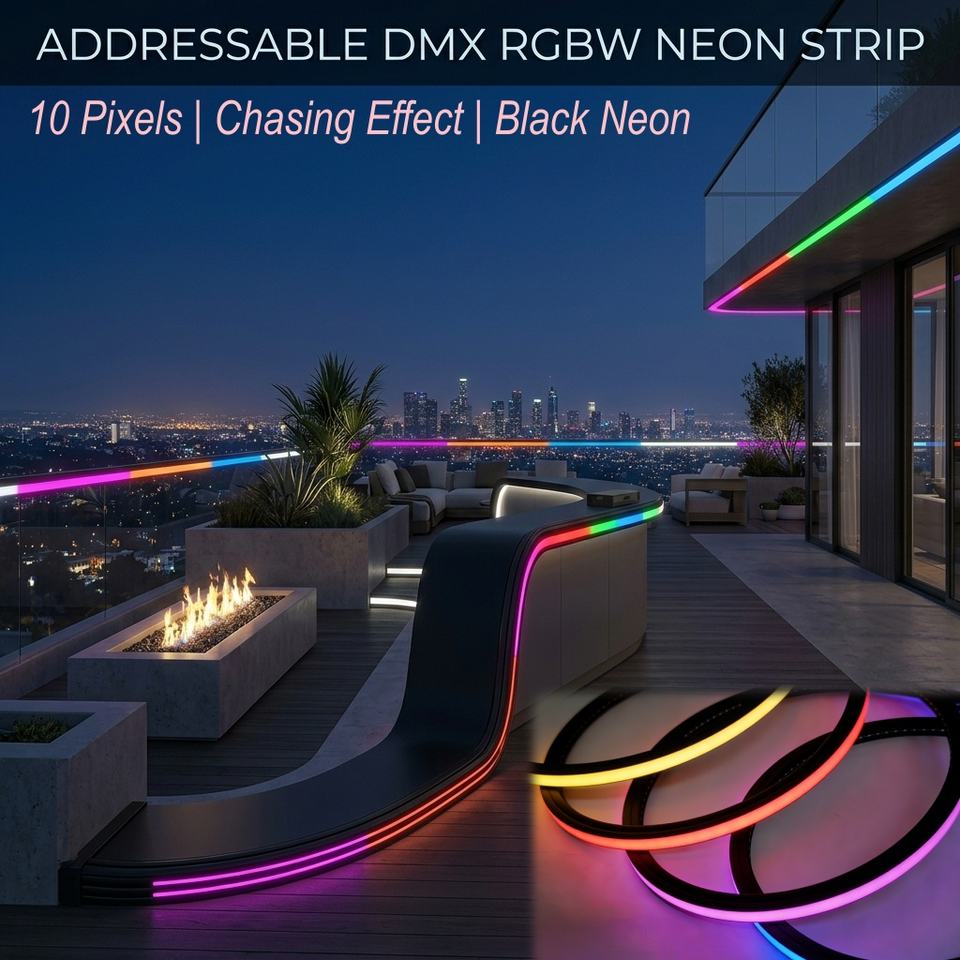 RGBW DMX512 Addressable Pixel LED Strip Light 24V IP67 10 Pixels ...