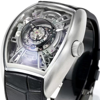 Montre mécanique manuelle de haute précision pour homme, de qualité supérieure, squelette, étanche, argentée, lumineuse, avec tourbillon central