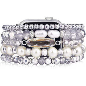 <span class=keywords><strong>Bracelet</strong></span> de montre en résine AXY avec perles de charme en cristal et adaptateur en acier inoxydable pour montres 38/40/41/42/44/45/46/49mm - Product Image 4