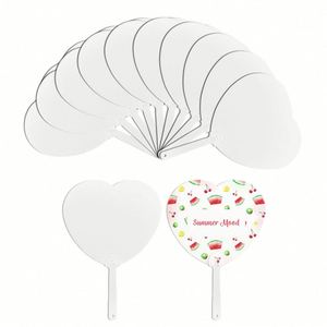 Éventails portables en plastique PET vierges imprimés recto-verso pour sublimation, vente en gros, pour fêtes et loisirs créatifs - Product Image 4