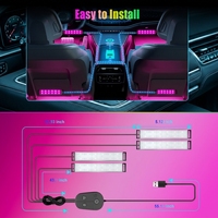 Luces LED para Coche YiLaie, Luces LED Interiores Multicolores con APP y Modo DIY, Sincronización de Música, Kit de Iluminación USB Debajo del Tablero para Automóviles