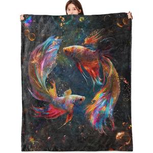 Marine Life <b>Flannel</b> Blanket Throw Blanket Nap Blanket Fade Resistant Lightweight for Home Office Nap Custom Print Bulk Wholesale - Product Image 4