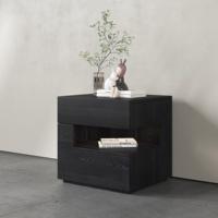 Table de chevet en bois massif moderne minimaliste noir Art créatif armoire de chambre à coucher armoire de chevet de luxe sensationnel