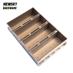 Thương Mại 4 Rãnh Bánh Mì Nướng Pan Khay 4-Dây Đeo Hợp Kim Nhôm Loaf Pan Hình Chữ Nhật Bánh Mì Nướng Hộp - Product Image 6