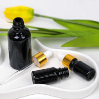 Flacon compte-gouttes en verre de 30 ml, flacon compte-gouttes en verre noir, flacon compte-gouttes de 2 oz