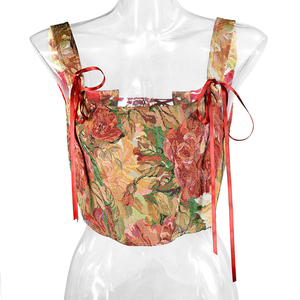 Mignon Double Petit Gilet Poitrine <span class=keywords><strong>Top</strong></span> Papillon Bandoulière Corset <span class=keywords><strong>Noeud</strong></span> Encre Chrysanthème Fishbone Corset Taille <span class=keywords><strong>Bustier</strong></span> <span class=keywords><strong>Top</strong></span> - Product Image 3