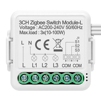 Module d'interrupteur intelligent Tuya Zigbee sans neutre 1 canal, mini, à fil unique, design à bascule, contrôle par application, en PC, pour usage domestique et hôtelier