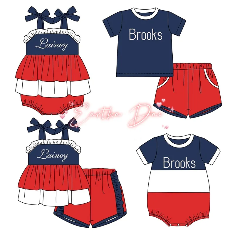 2024 großhandel boutique kleidungsset 4. juli baby outfits kind kleidung mädchen jungen kleidungssets