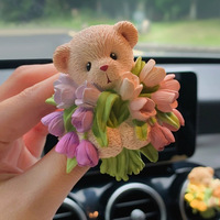 Diffuseur de parfum pour voiture, bouquet de tulipes fait main, clip de ventilation, huile essentielle, décoration de sortie de climatisation