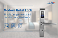 Serrure de porte intelligente sans contact HUNE en métal, système de serrure de porte RFID sans clé pour hôtel, serrure de porte d'hôtel anti-incendie