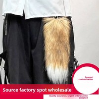 Breloque de sac queue de renard en fausse fourrure, ornement de sac à dos style anime, accessoire de porte-clés de voiture au style épuré, tendance pour les trajets quotidiens