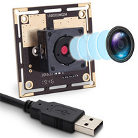 Mini cámara web USB con enfoque automático, módulo de cámara OV5640 de 5MP con lente de 45 grados y cable USB de 1m