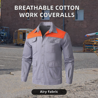 Combinaison de travail industrielle en coton à manches longues, tenue de travail respirante, vêtements de protection, uniforme d'usine, vêtements de travail de construction