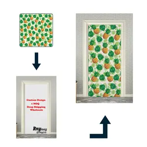 غطاء باب ديكور متعدد الحجم من قماش البوليستر عالي المرونة ومضاد للغبار مطبوع حسب الطلب مخصص